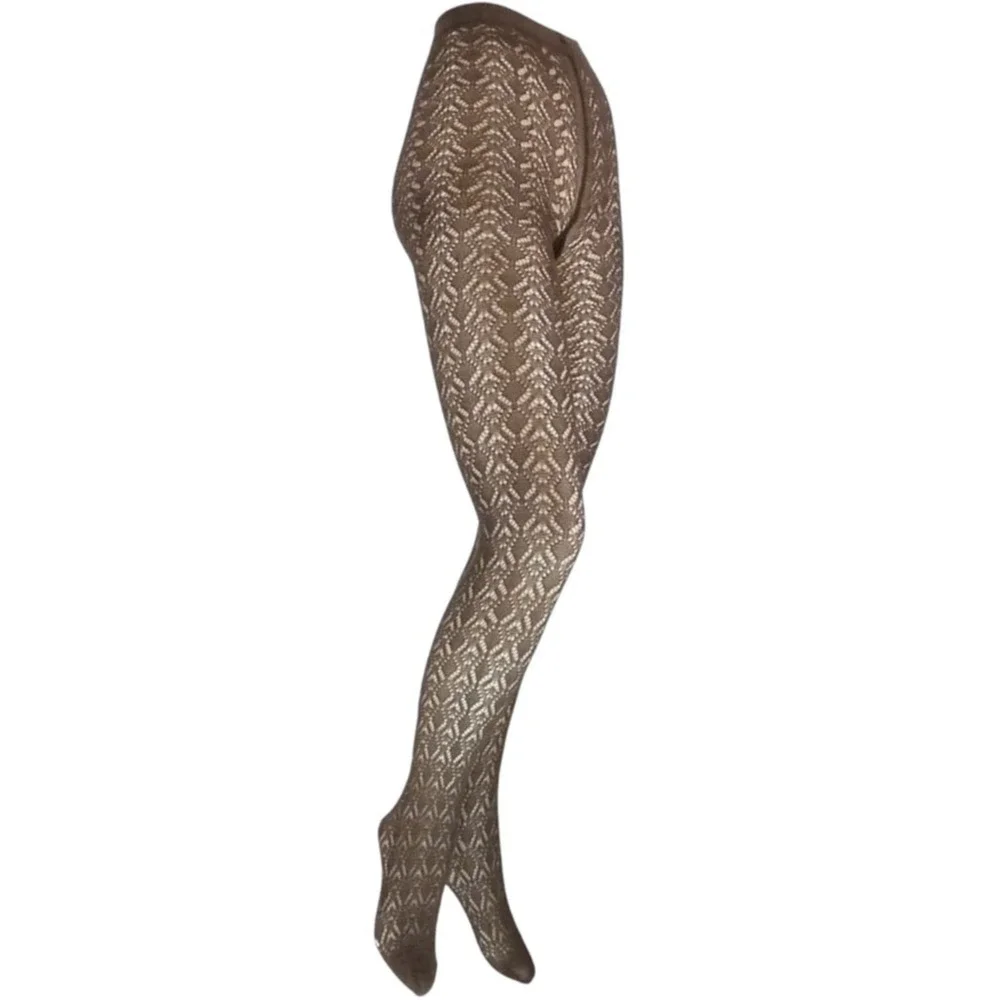 Luxury Cotton Crochet Tight Small Espresso Brown B.ella Codori Italian Hosiery
